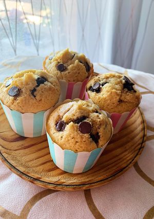 Una foto de Muffins con pepitas de chocolate con Thermomix