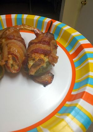 A picture of Bacon Wrapped Shrimp Stuffed Jalapenos.