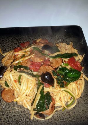 A picture of 20 mins to heaven (Sausage and Pasta).