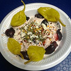 A picture of Tuna and kalamata olive salad.