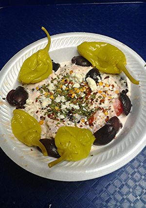 A picture of Tuna and kalamata olive salad.