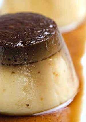 A picture of Shira's Puerto Rican cheese flan.