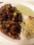 Paleo sweet potato hash with crust-less veggie quiche