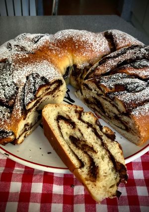 Kovászos csokoládés koszorú recept fotója