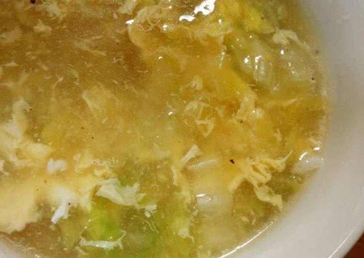 Recipe of Perfect Thick Chinese Soup with Chinese Cabbage and Egg