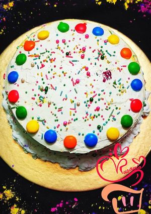 মাল্টিকালারড ভ্যানিলা কেক (multi coloured vanilla cake recipe in Bengali) রেসিপির প্রধান ছবি
