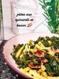 Pâtes aux épinards et au bacon 🥓 # healthy
