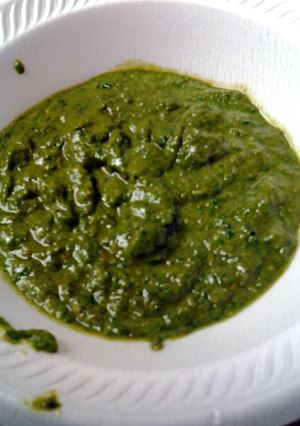 A picture of pesto.