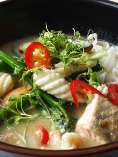 A picture of Coconut Seafood Broth.