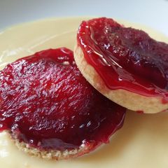 A picture of Vickys Individual Plum Jam Tarts, GF DF EF SF NF.