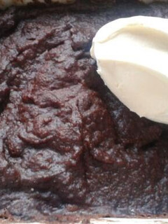 A picture of Rich Cocoa Almond Microwave Cake (LCHF).