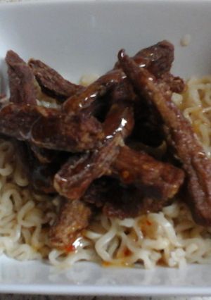 A picture of My Crispy Chili Beef with Noodles 😉😆.