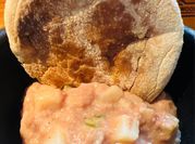 A picture of corned beef and bread