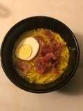 Noodle Soup with Serrano Ham and Hard-Boiled Egg