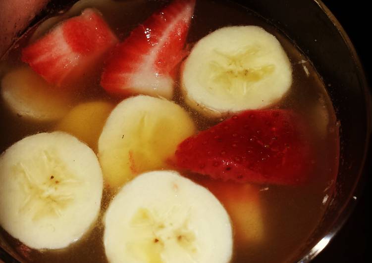 Steps to Cook Tasty strawberry, banana&amp;pineapple punch