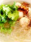 Winter vermicelli in fish ball soup