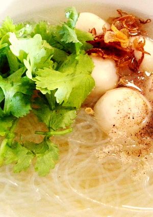 A picture of Winter vermicelli in fish ball soup.