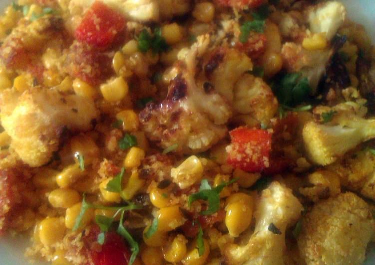 Step-by-Step Guide to Prepare Homemade Vickys Roast Spiced Cauliflower &amp; Corn Salad GF DF EF SF NF