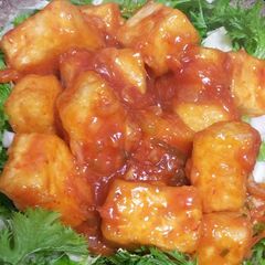 Mock Sweet and Sour Chili Prawns with Tofu A picture of Mock Sweet and Sour Chili Prawns with Tofu.