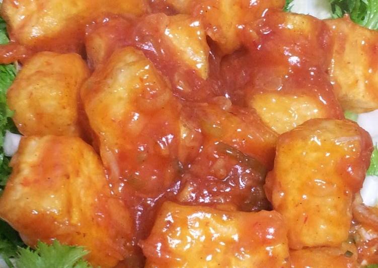 Mock Sweet and Sour Chili Prawns with Tofu