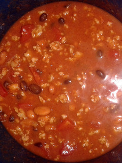 A picture of crockpot sausage chilli.