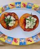 Durazno con queso azul al romero 🍑 Postrecito agridulce 🍑