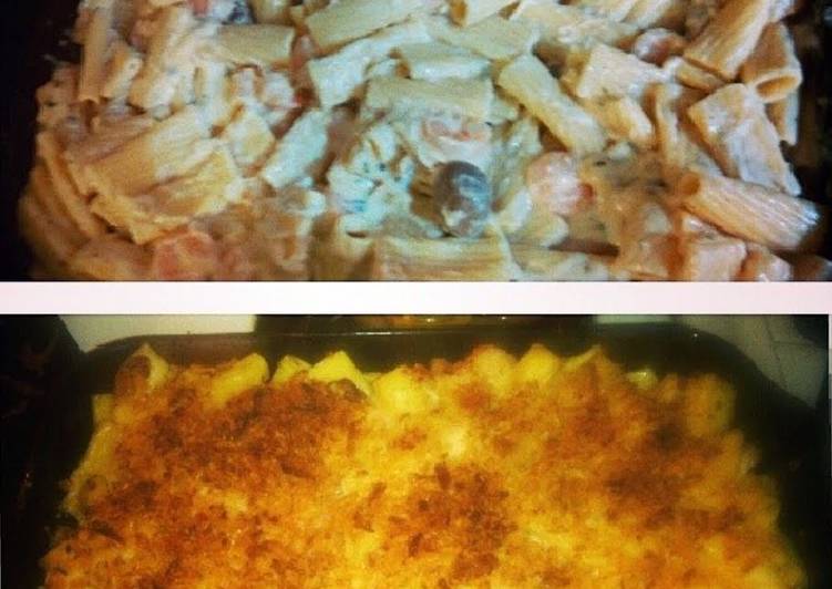 Recipe of Delicious shrimp and mushroom Alfredo