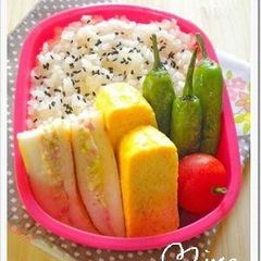 A picture of For Bentos and Drinking Appetizers: Hanpen Sandwiches.