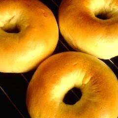 Chewy Soy Milk Bagels A picture of Chewy Soy Milk Bagels.