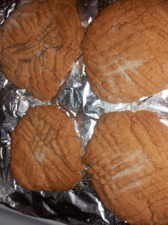 A picture of simple peanut butter cookies.