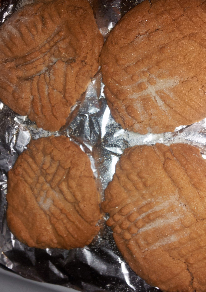 A picture of simple peanut butter cookies.