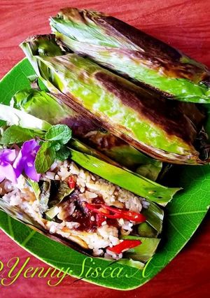 Foto resep Nasi Bakar Teri Kemangi simpel