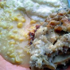 A picture of Chicken Alfredo Cream Corn Mashed Potatoes.