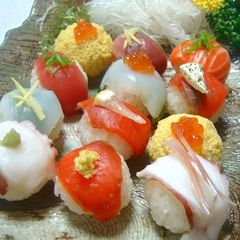 A picture of Simple Temari Sushi Using a Pack of Sashimi.
