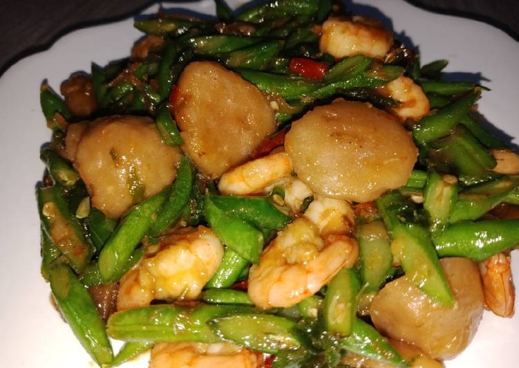 Resep Tumis udang buncis lombok ijo yang mudah