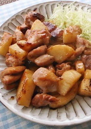 A picture of Rich Ginger Chicken Thighs with Japanese Yam.