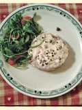 Filet mignon with green peppercorn sauce