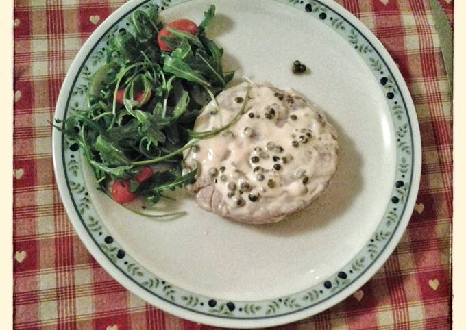 Recipe of Speedy Filet mignon with green peppercorn sauce