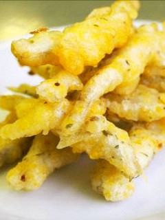 A picture of Beer-Battered Smelt and Millet Fritters.