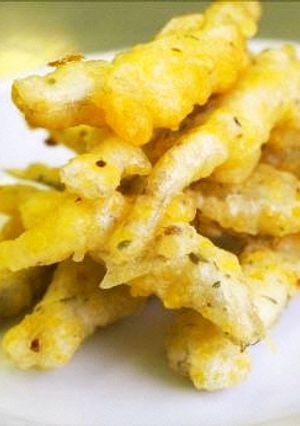 A picture of Beer-Battered Smelt and Millet Fritters.