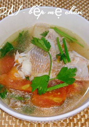 Hình của món Canh cá điêu hồng nấu ngót.