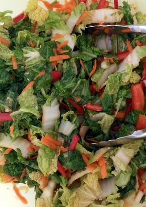 A picture of Asian slaw.