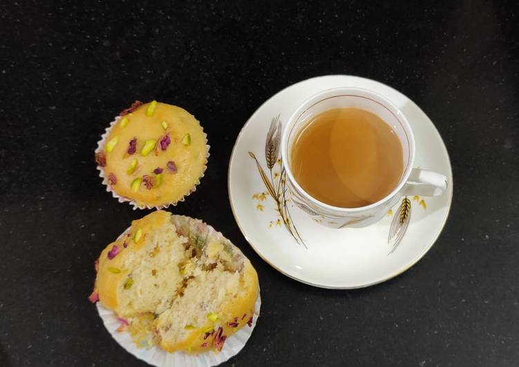 Simple Way to Prepare Homemade Rose Pistachio Muffins