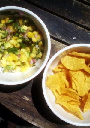 A picture of Mango pineapple salsa.