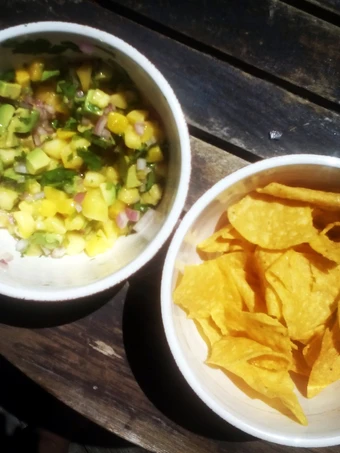 Easy Steps to Prepare Recipe Mango pineapple salsa that is Delicious, Perfect}