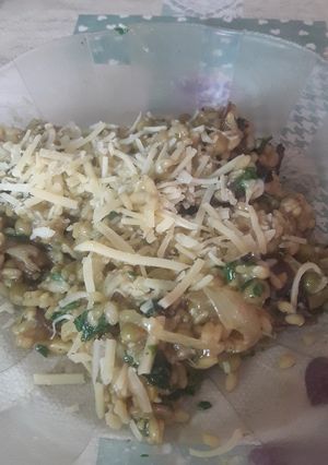 Una foto de Risotto de hongos