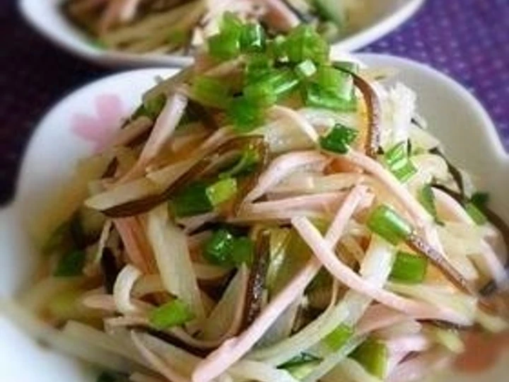 Easy Steps to Make Fish Sausage and Potatoes Stir-fried with Green Onion and Salted Kombu the So Delicious Makes you drool