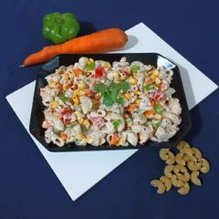 A picture of Cold pasta salad.