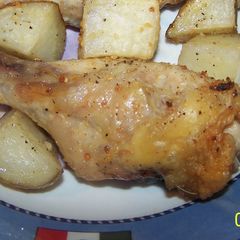 A picture of Oven Roasted Chicken and Potatoes.