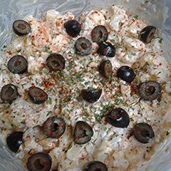 A picture of Labor Day cauliflower salad.